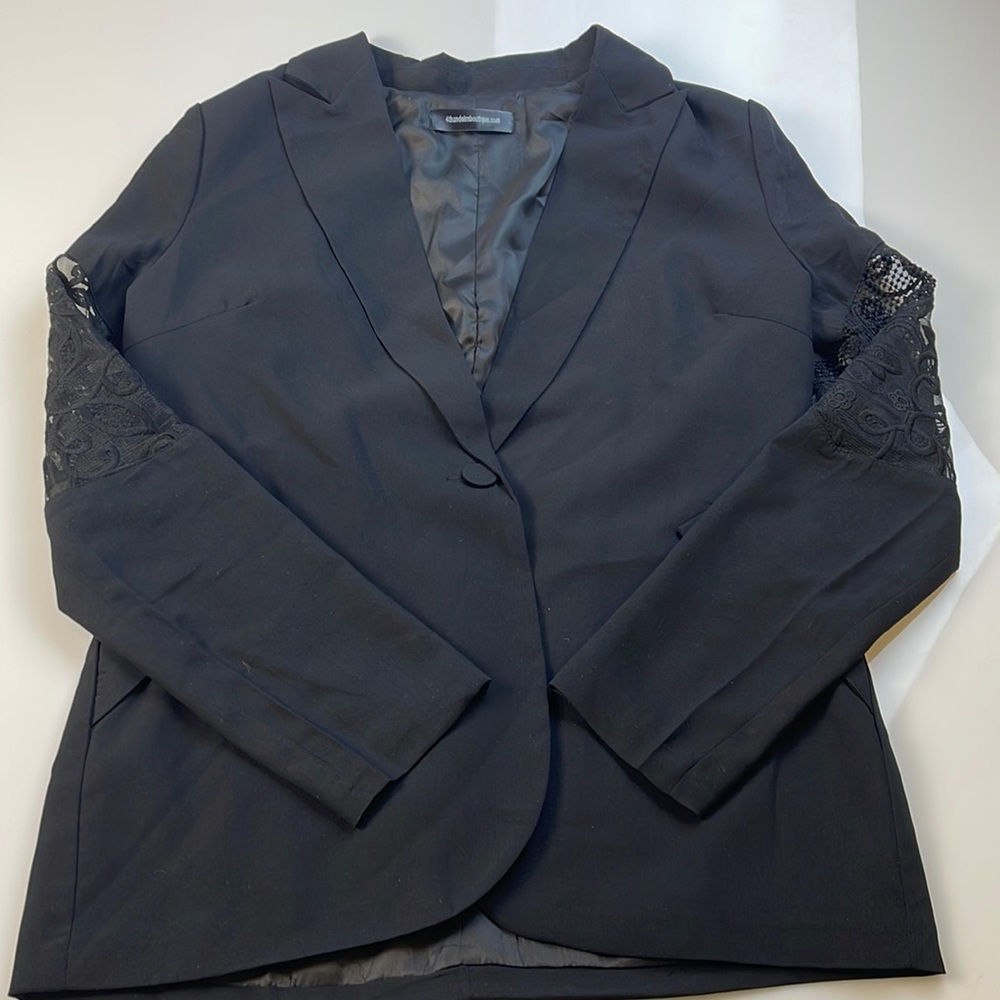 4thandelmboutique Women Coat Black With Lace                              X32-05